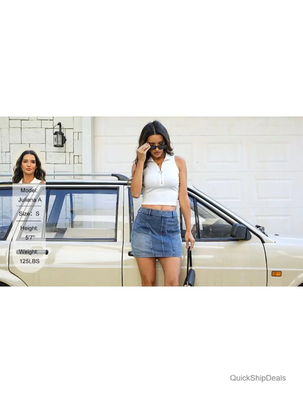 Women's Low Rise Bodycon Mini Washed Denim Skirt Stretch Y2K with Pockets